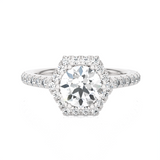 Round Lab Grown Diamond Halo Engagement Ring