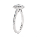 Round Lab Grown Diamond Halo Engagement Ring