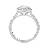 Round Lab Grown Diamond Halo Engagement Ring