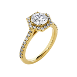 Round Lab Grown Diamond Halo Engagement Ring