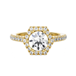 Round Lab Grown Diamond Halo Engagement Ring