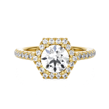 Round Lab Grown Diamond Halo Engagement Ring