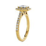 Round Lab Grown Diamond Halo Engagement Ring