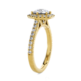 Round Lab Grown Diamond Halo Engagement Ring
