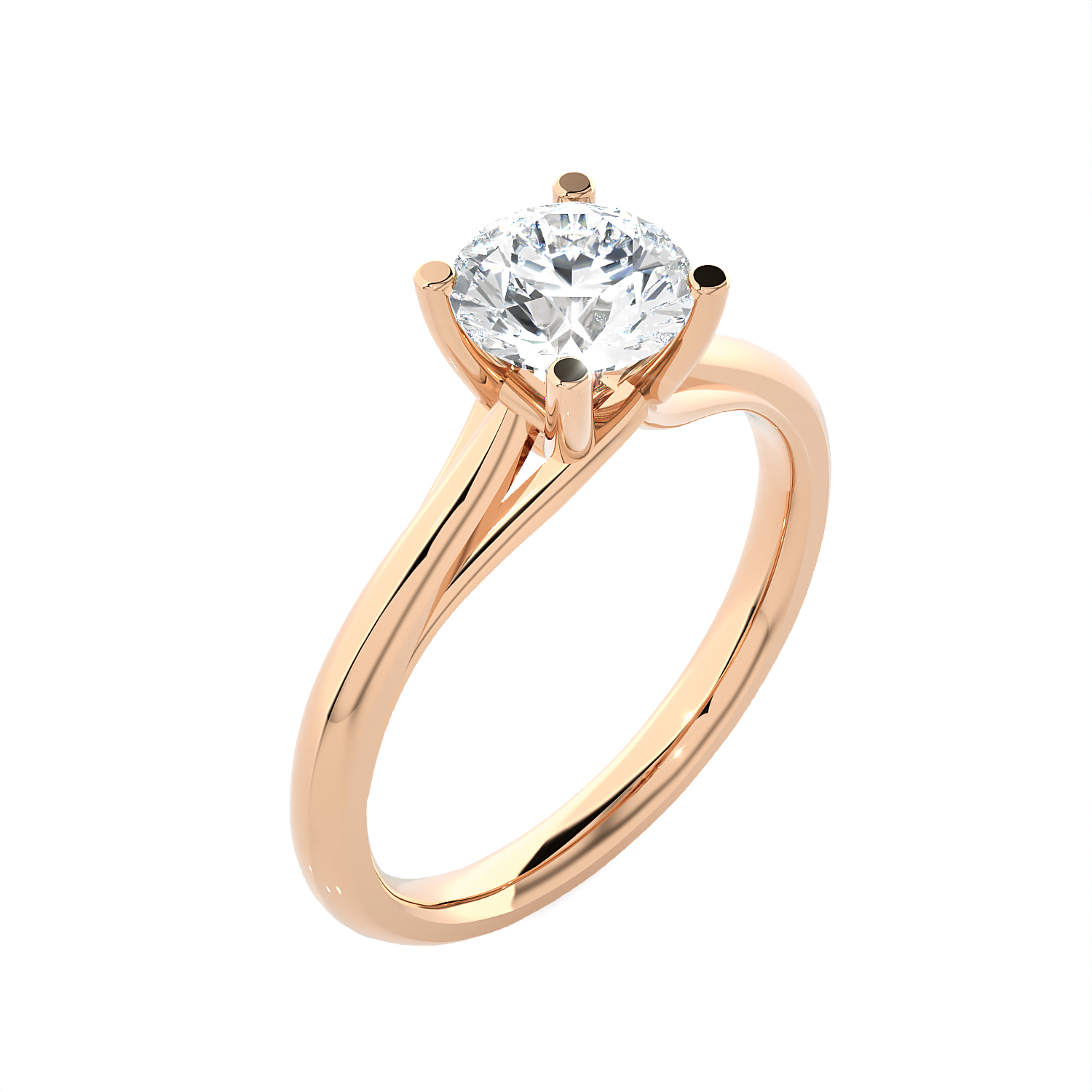 Round Lab Grown Diamond Solitaire Engagement Ring