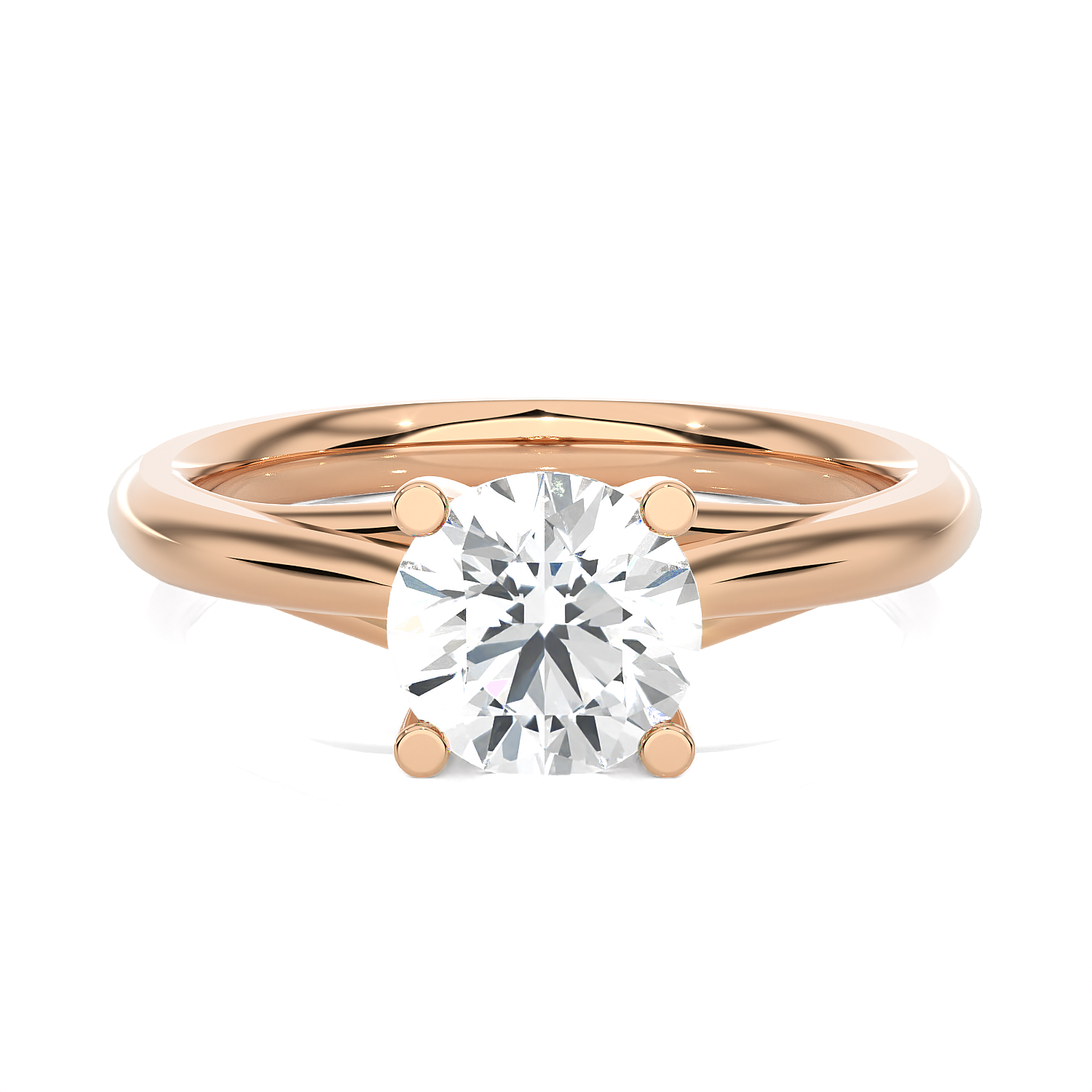 Round Lab Grown Diamond Solitaire Engagement Ring