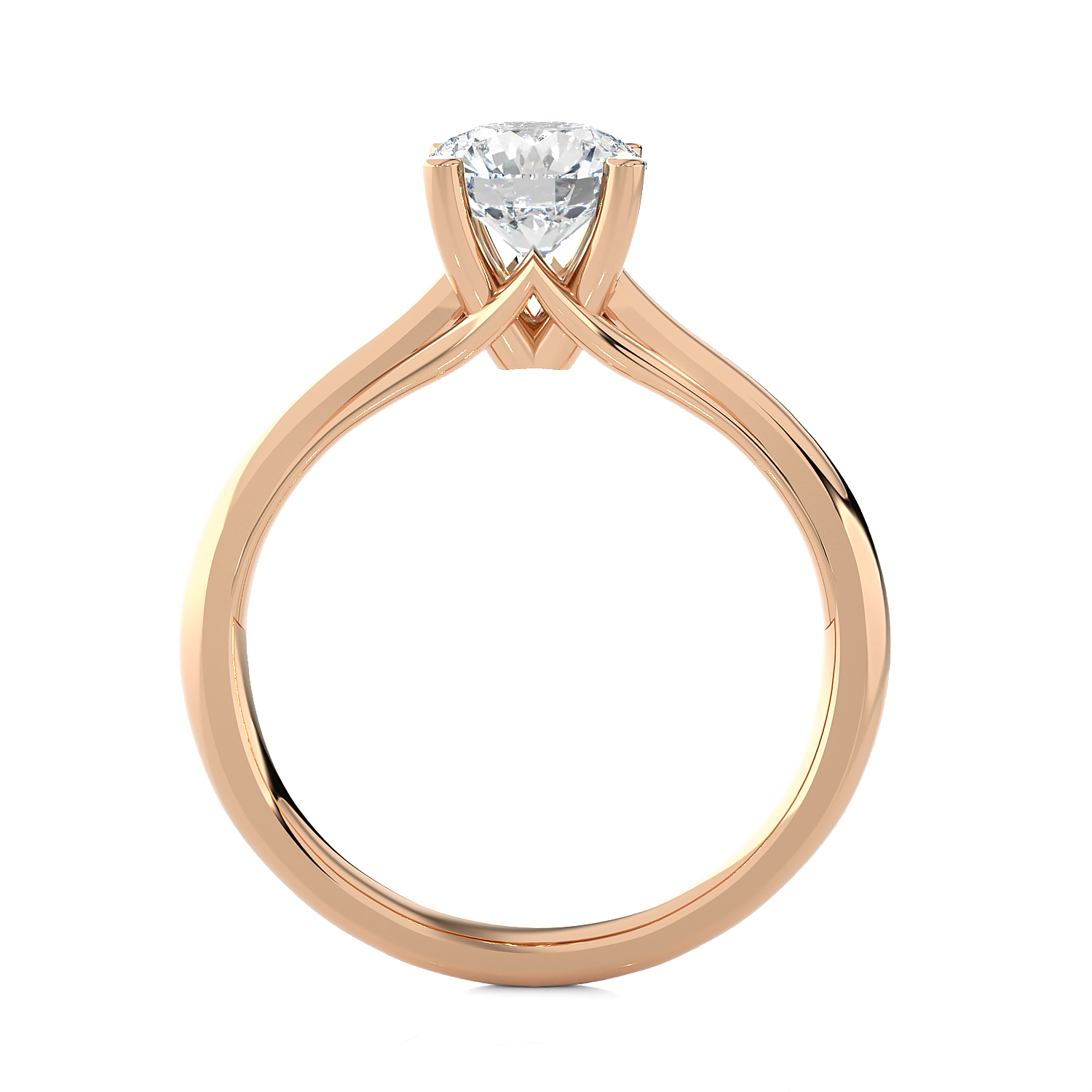 Round Lab Grown Diamond Solitaire Engagement Ring