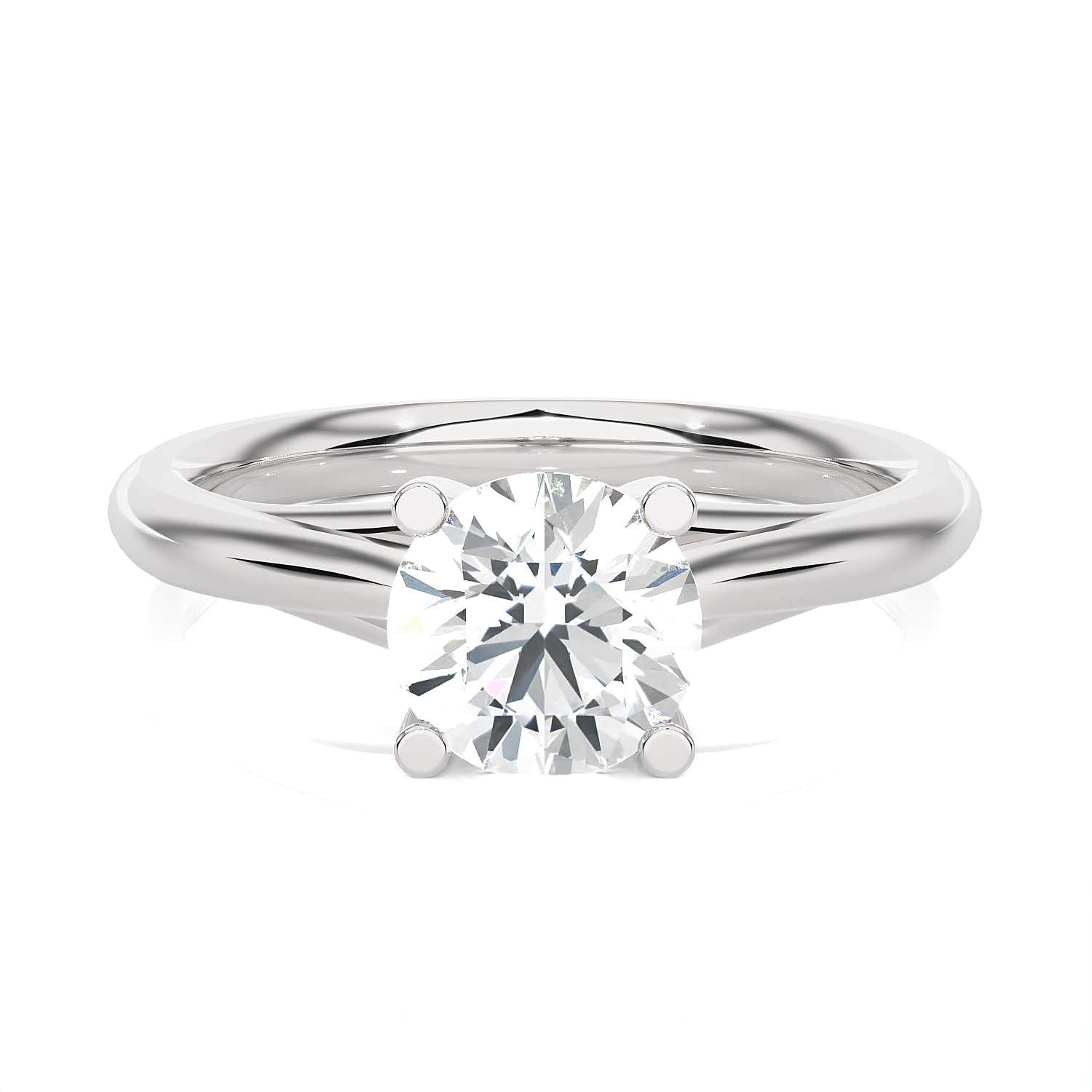 Round Lab Grown Diamond Solitaire Engagement Ring