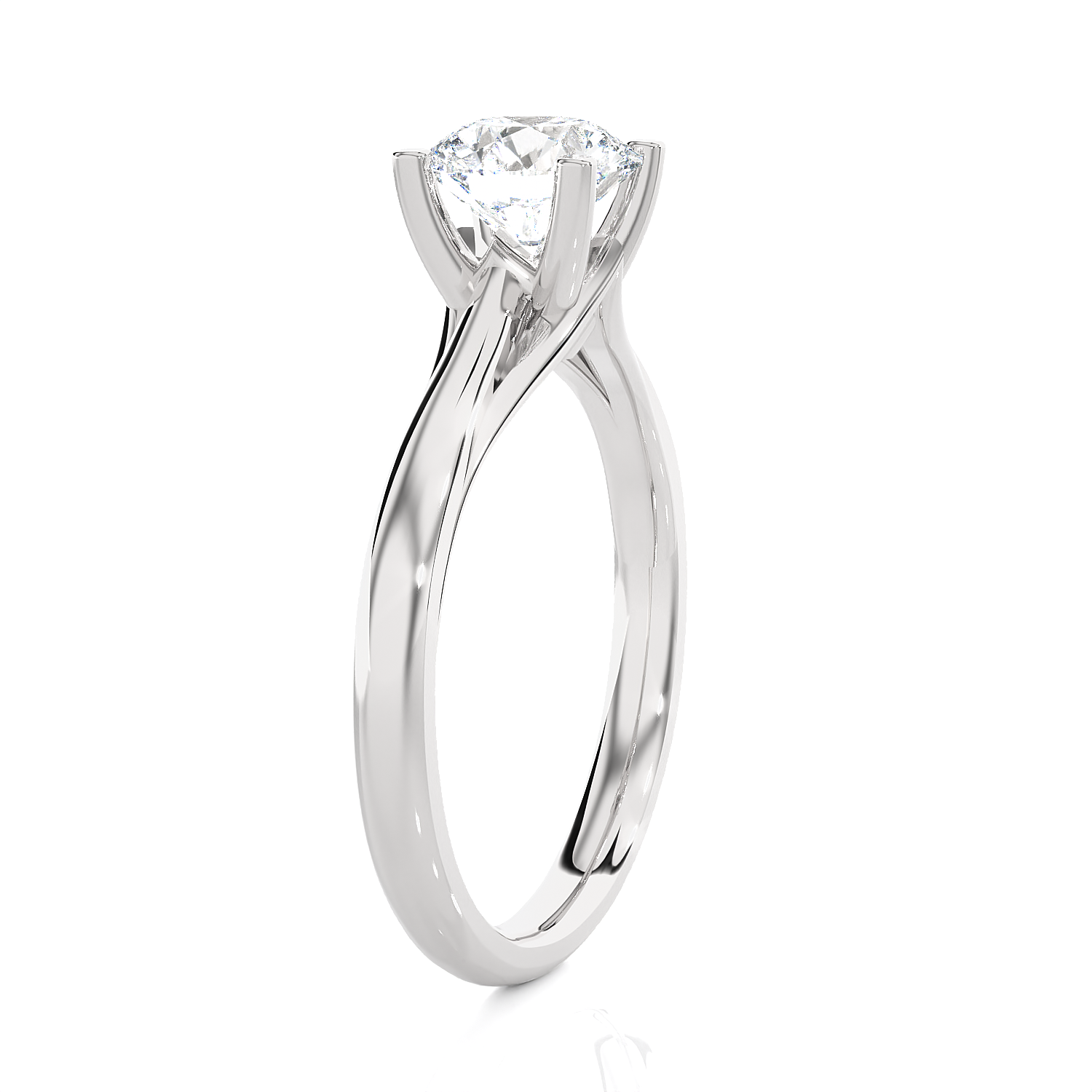 Round Lab Grown Diamond Solitaire Engagement Ring
