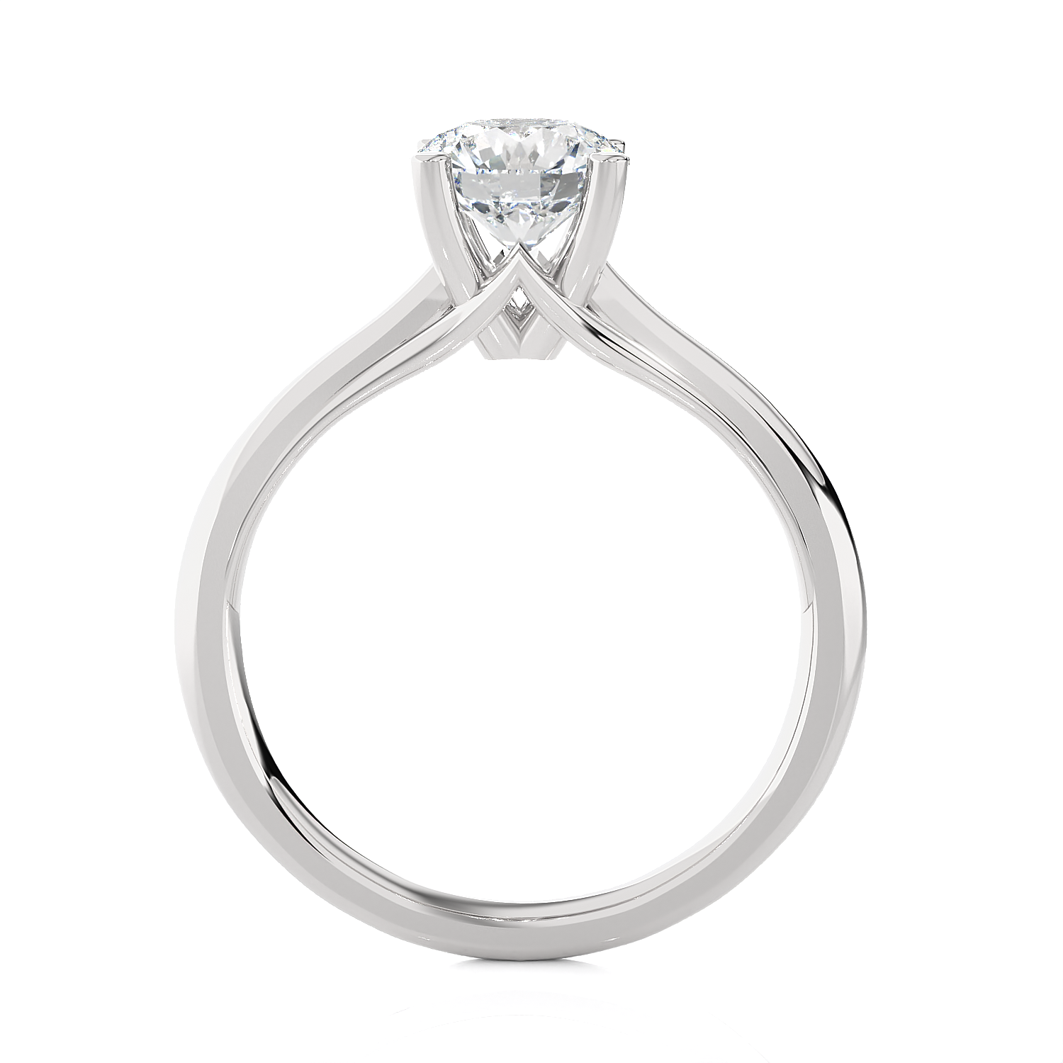 Round Lab Grown Diamond Solitaire Engagement Ring