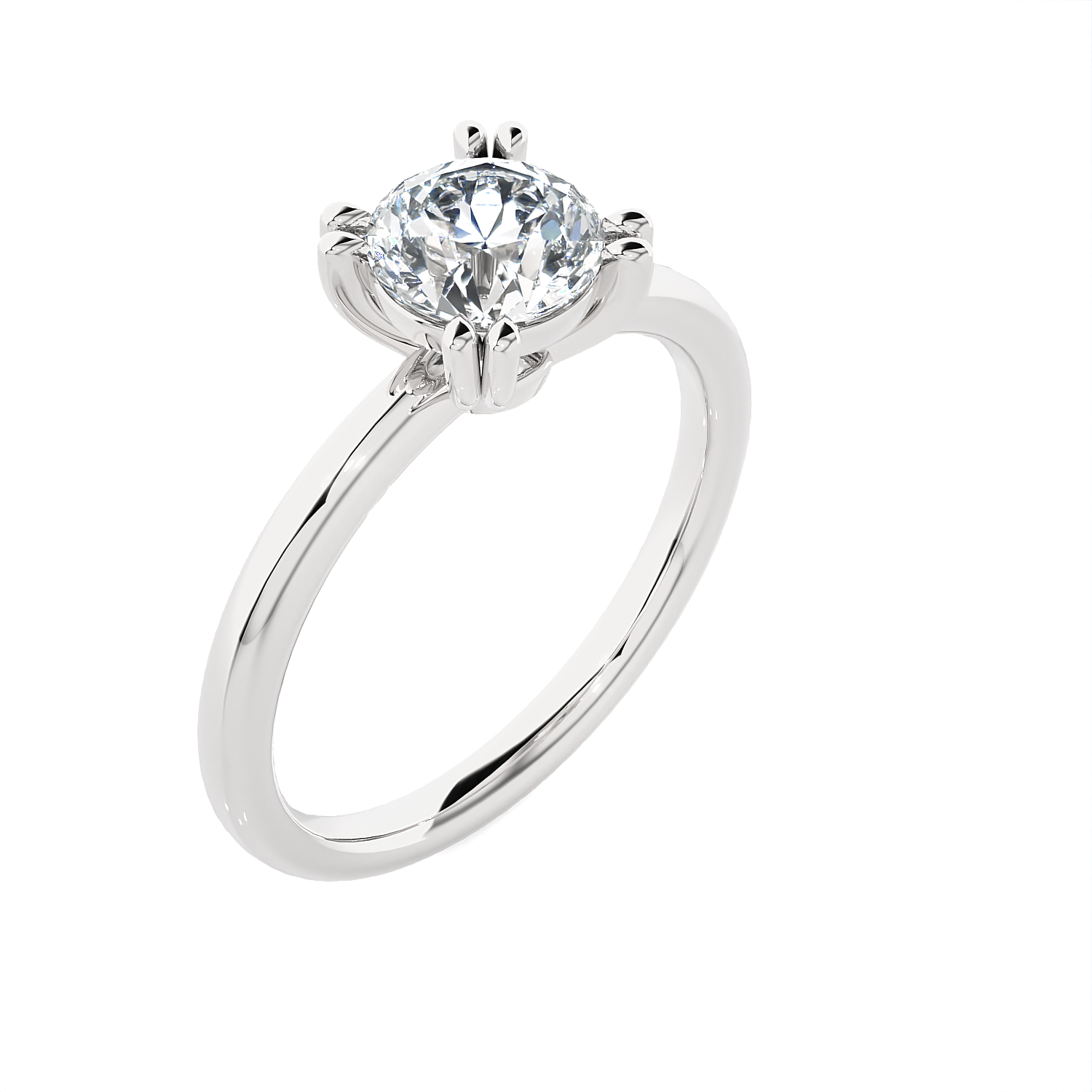 Round Lab Grown Diamond Solitaire Engagement Ring