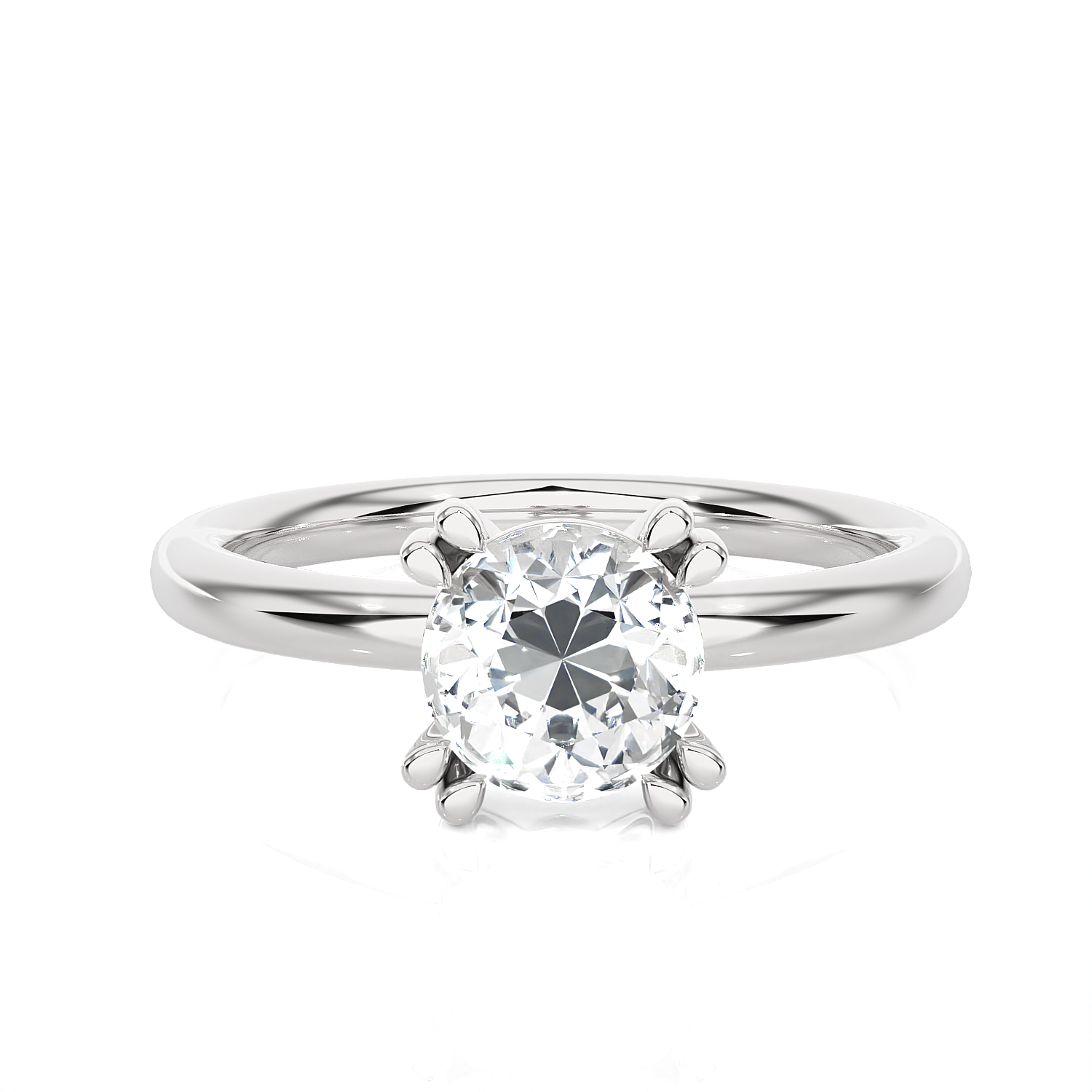 Round Lab Grown Diamond Solitaire Engagement Ring
