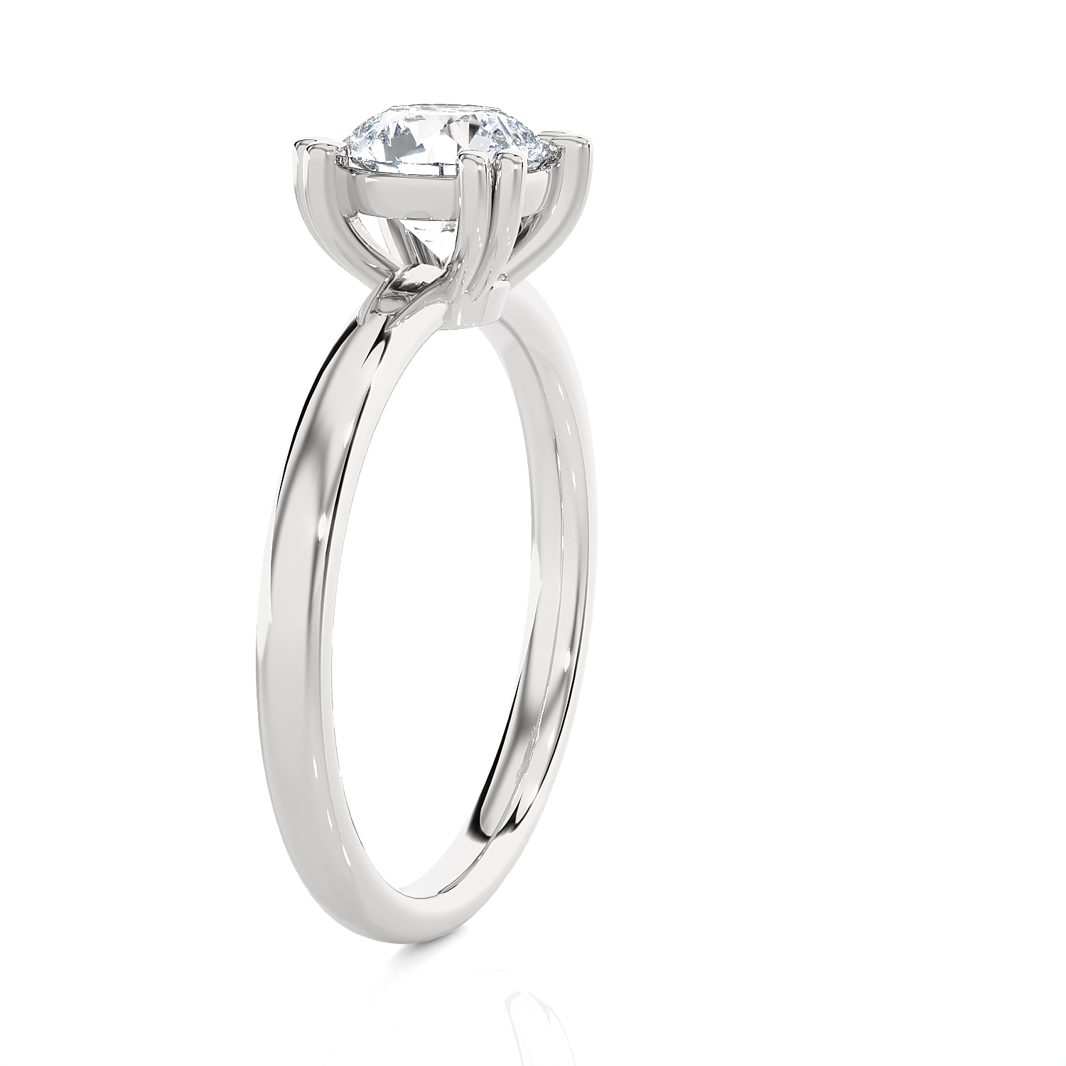 Round Lab Grown Diamond Solitaire Engagement Ring