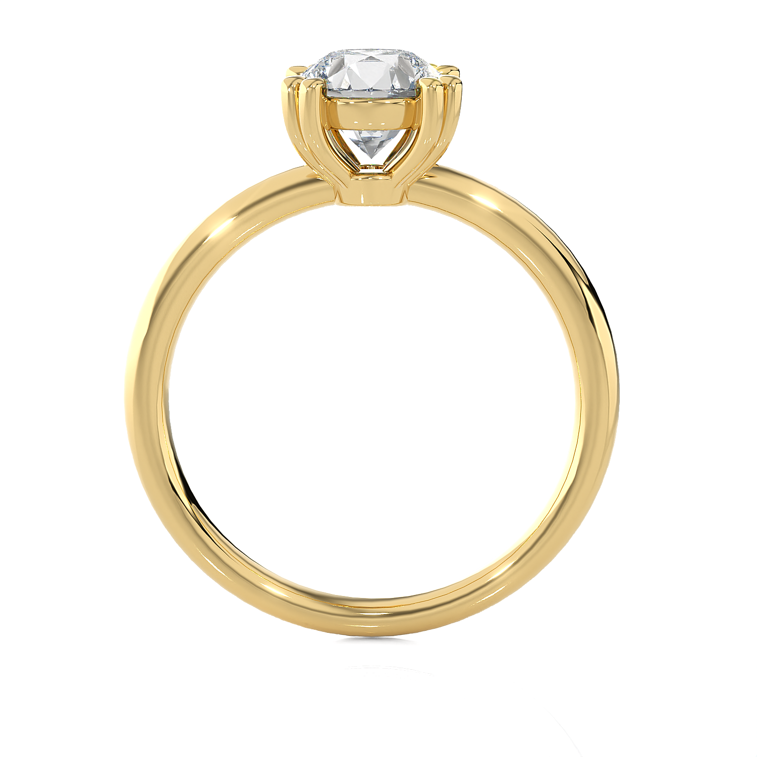 Round Lab Grown Diamond Solitaire Engagement Ring