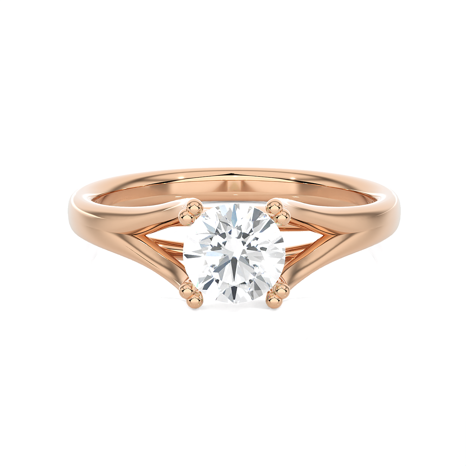 Round Lab Grown Diamond Solitaire Engagement Ring
