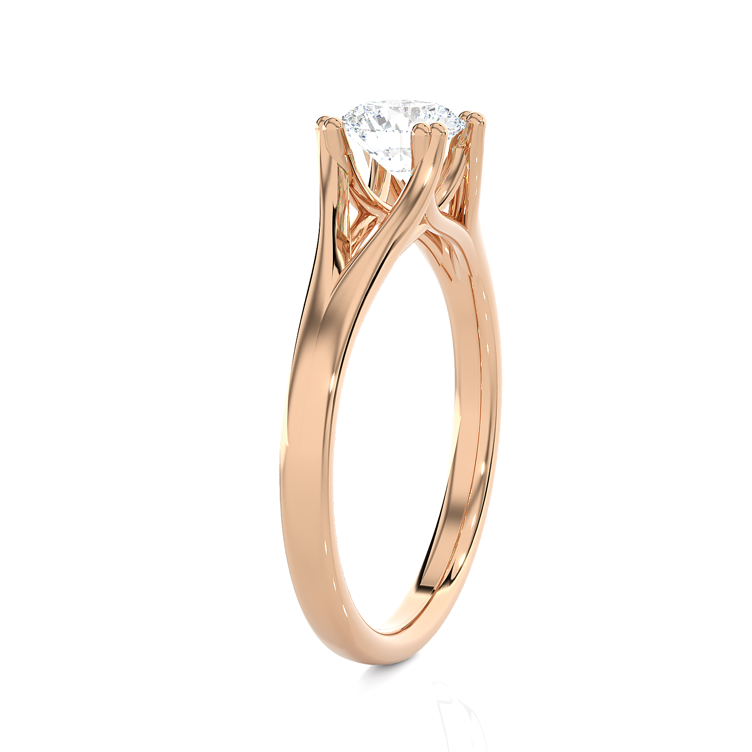 Round Lab Grown Diamond Solitaire Engagement Ring