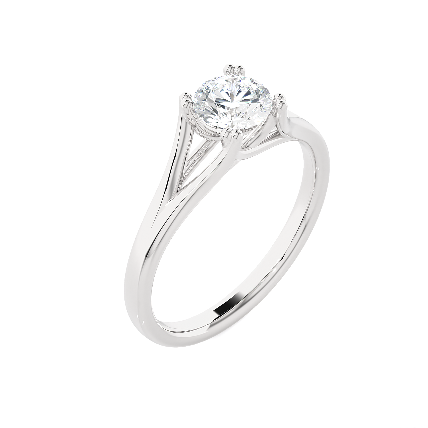 Round Lab Grown Diamond Solitaire Engagement Ring
