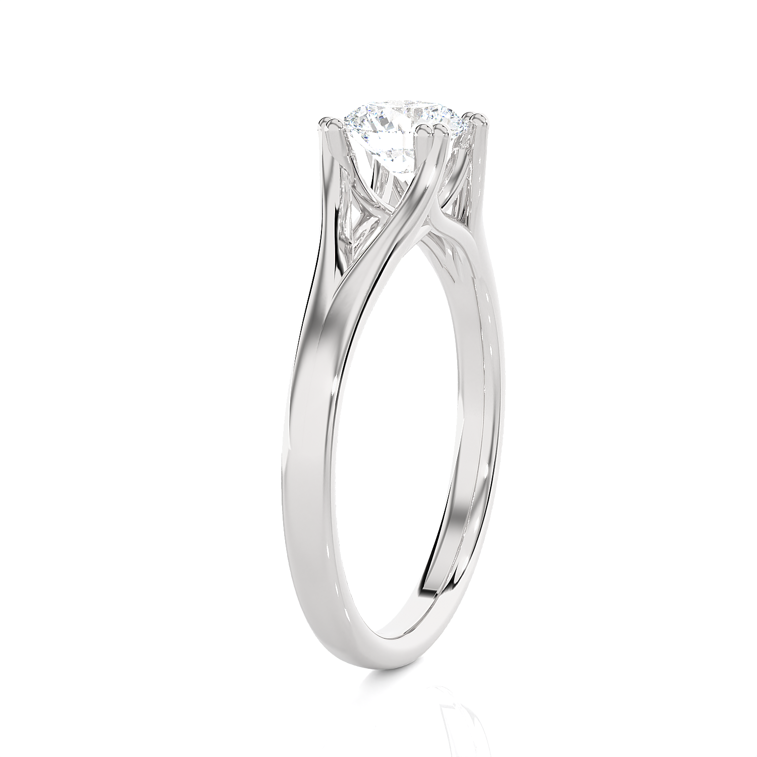 Round Lab Grown Diamond Solitaire Engagement Ring