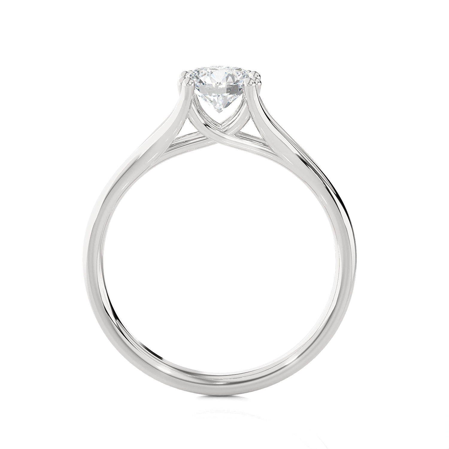 Round Lab Grown Diamond Solitaire Engagement Ring