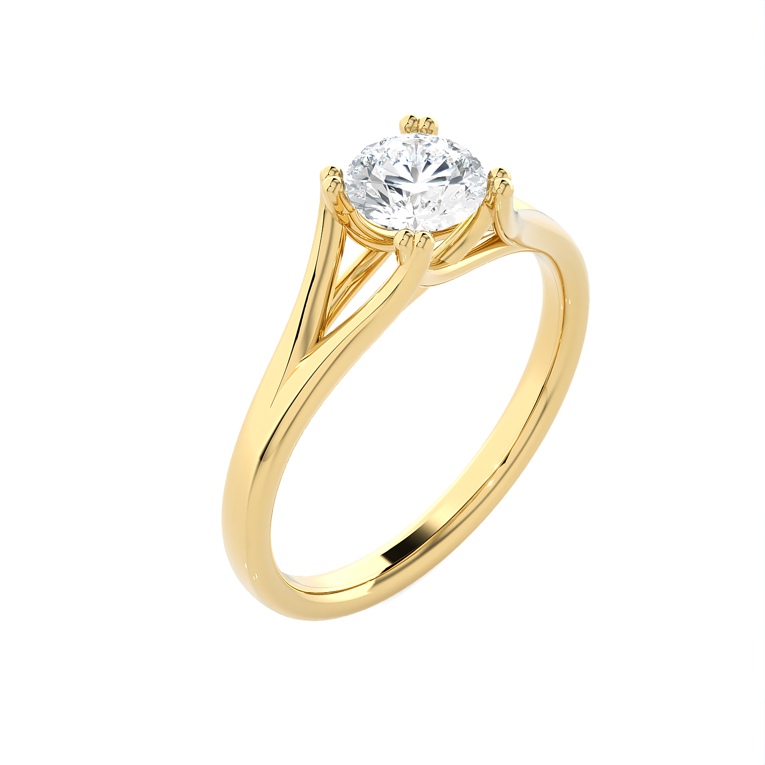 Round Lab Grown Diamond Solitaire Engagement Ring