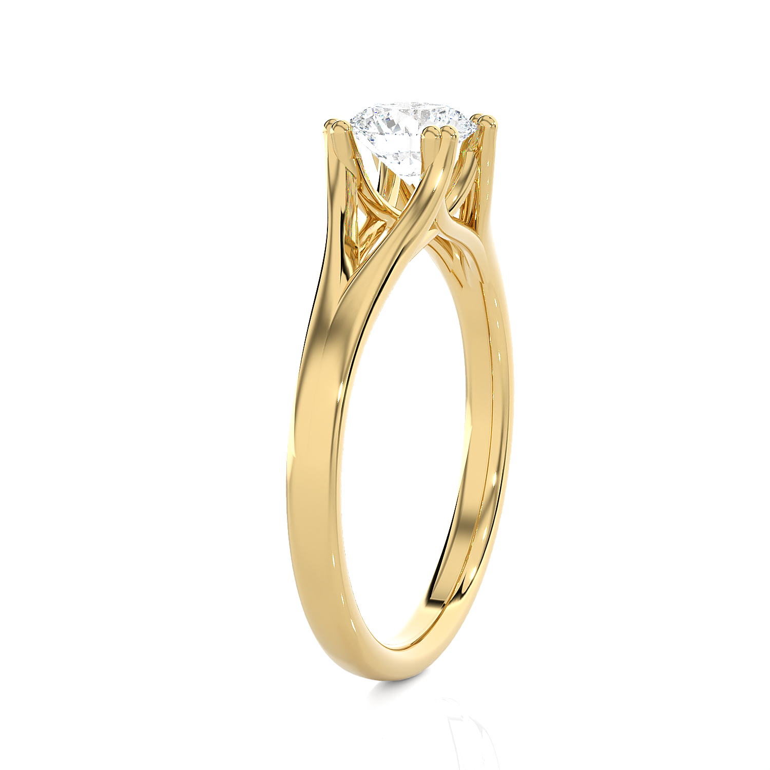 Round Lab Grown Diamond Solitaire Engagement Ring