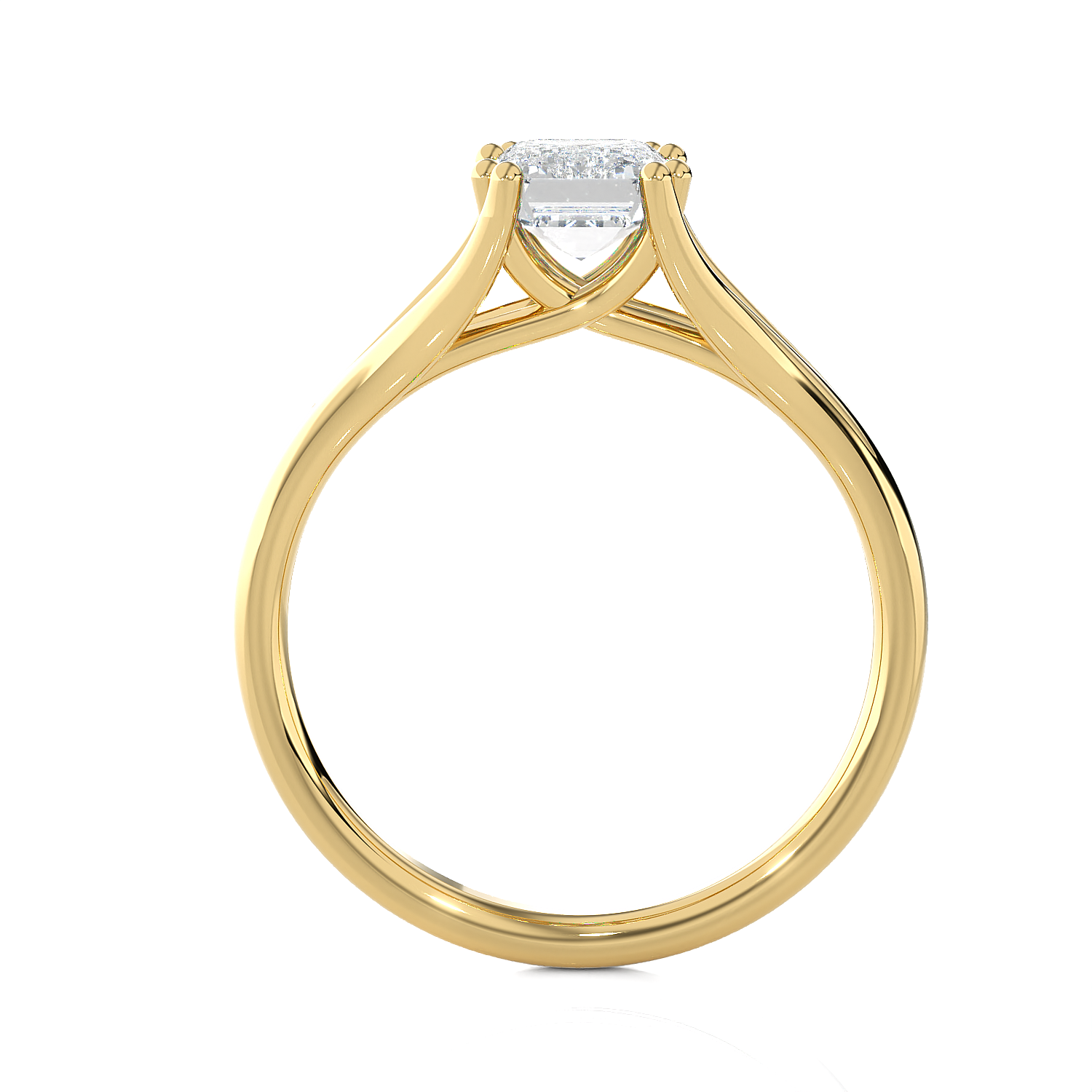 Emerald-Cut Lab Grown Diamond Solitaire Engagement Ring