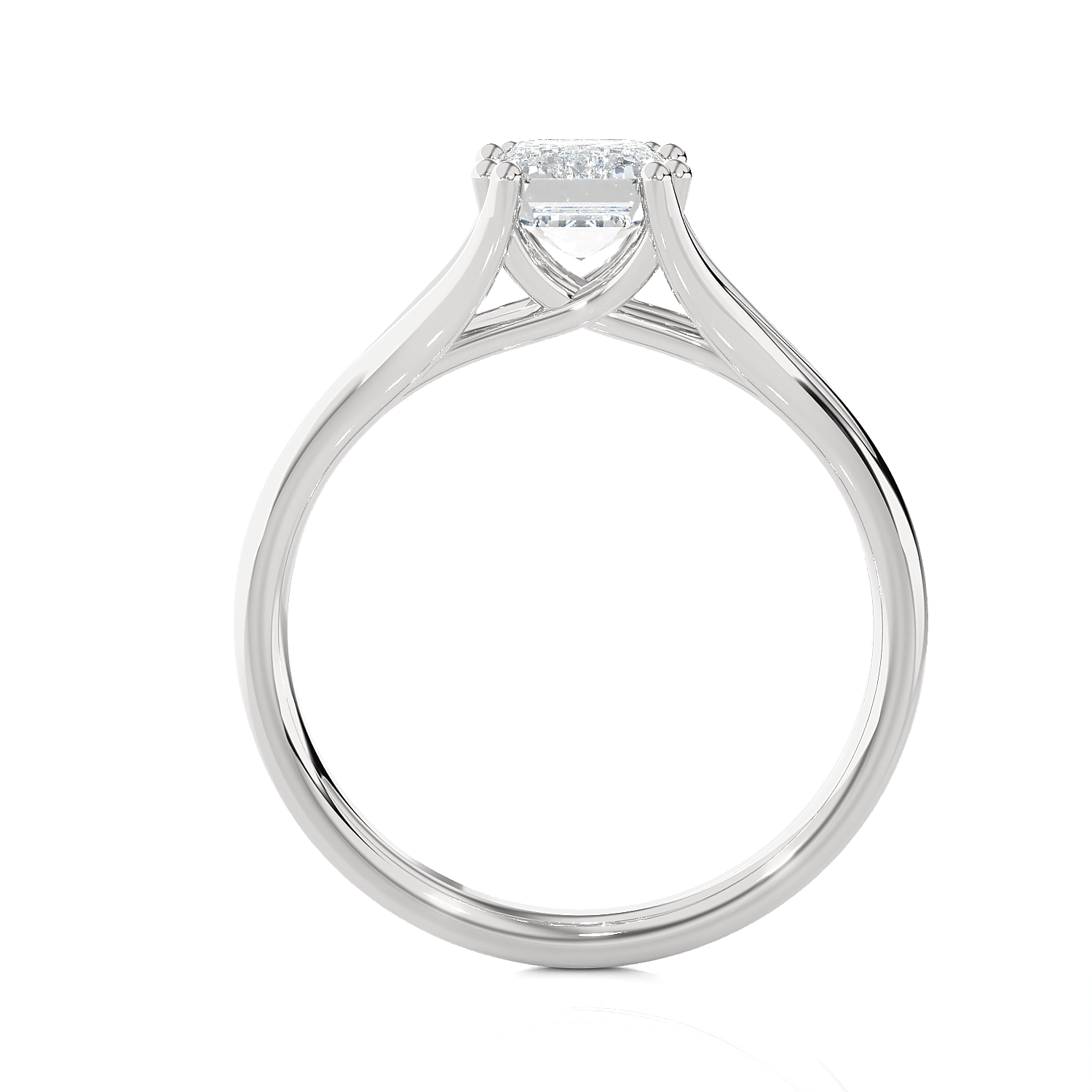 Radiant-Cut Lab Grown Diamond Solitaire Engagement Ring