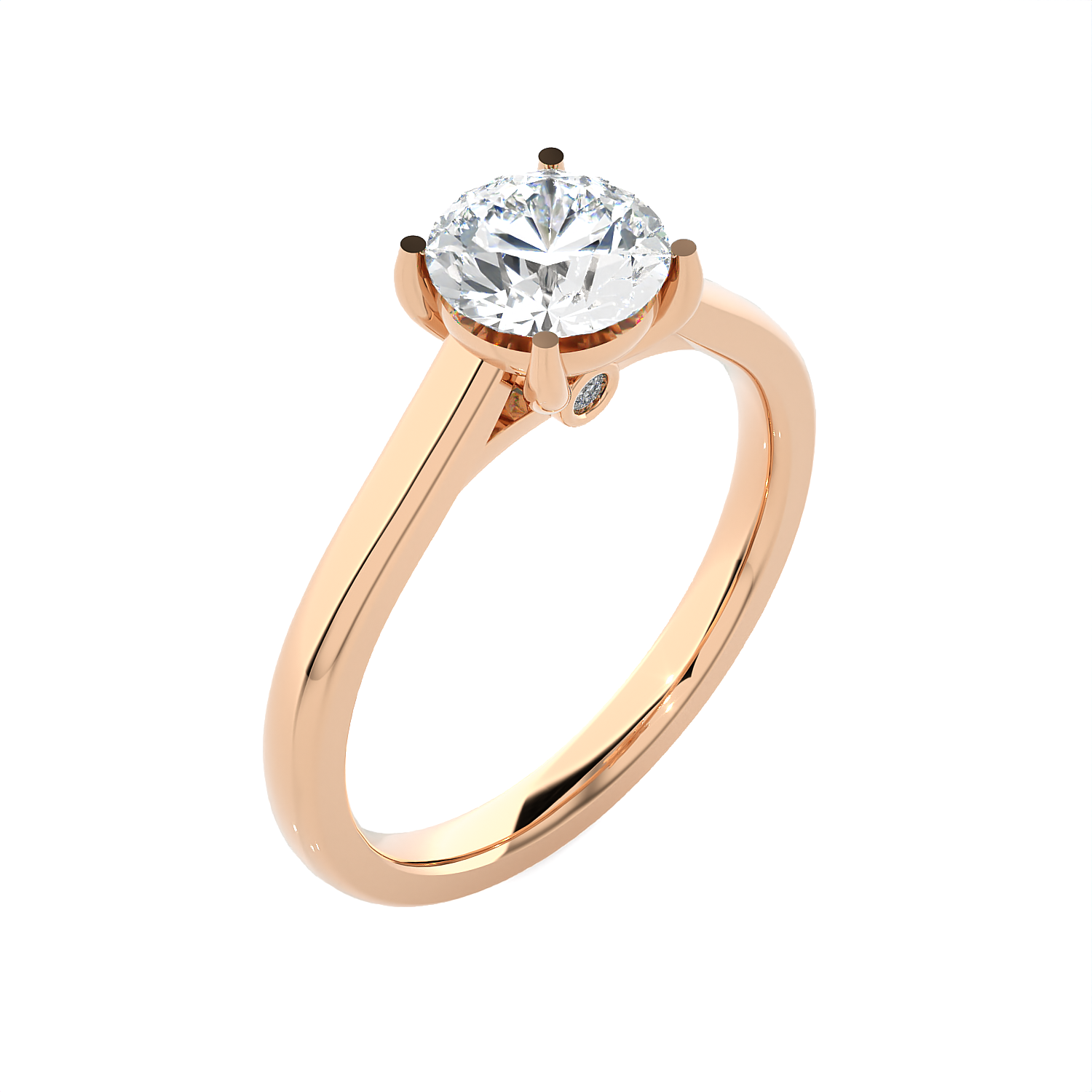 Round Lab Grown Diamond Solitaire Engagement Ring