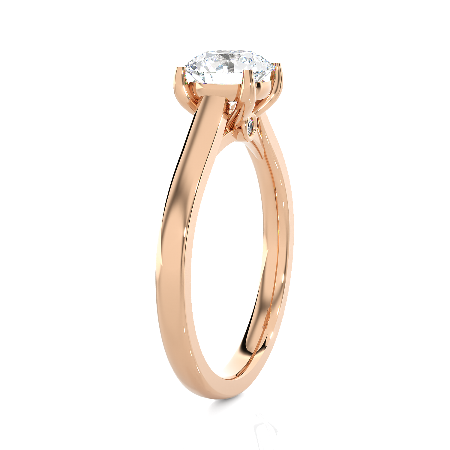 Round Lab Grown Diamond Solitaire Engagement Ring
