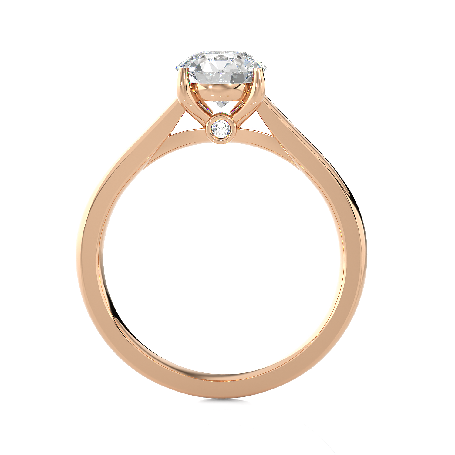 Round Lab Grown Diamond Solitaire Engagement Ring