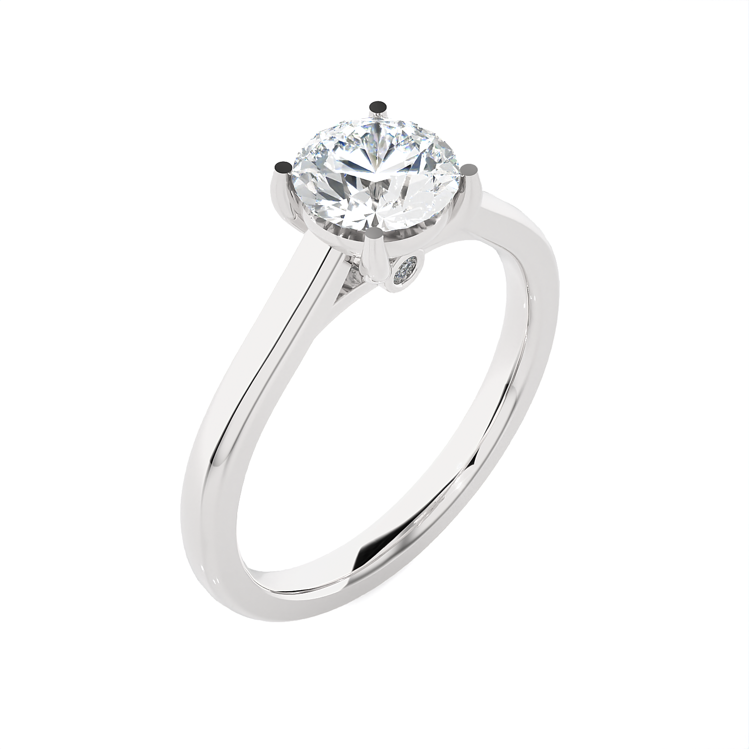 Round Lab Grown Diamond Solitaire Engagement Ring