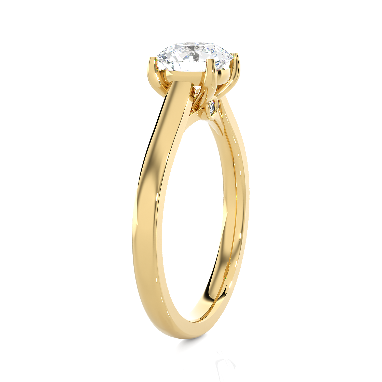 Round Lab Grown Diamond Solitaire Engagement Ring