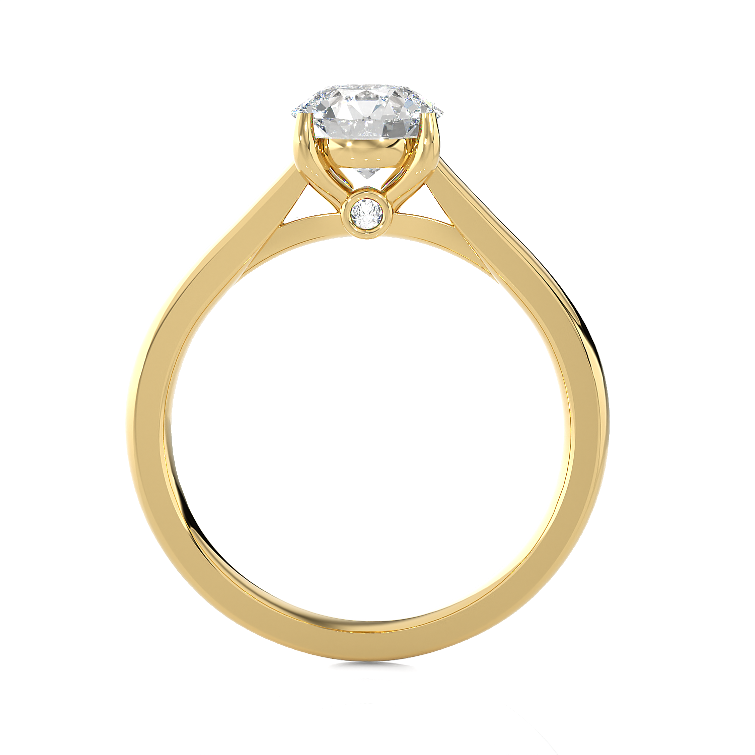 Round Lab Grown Diamond Solitaire Engagement Ring