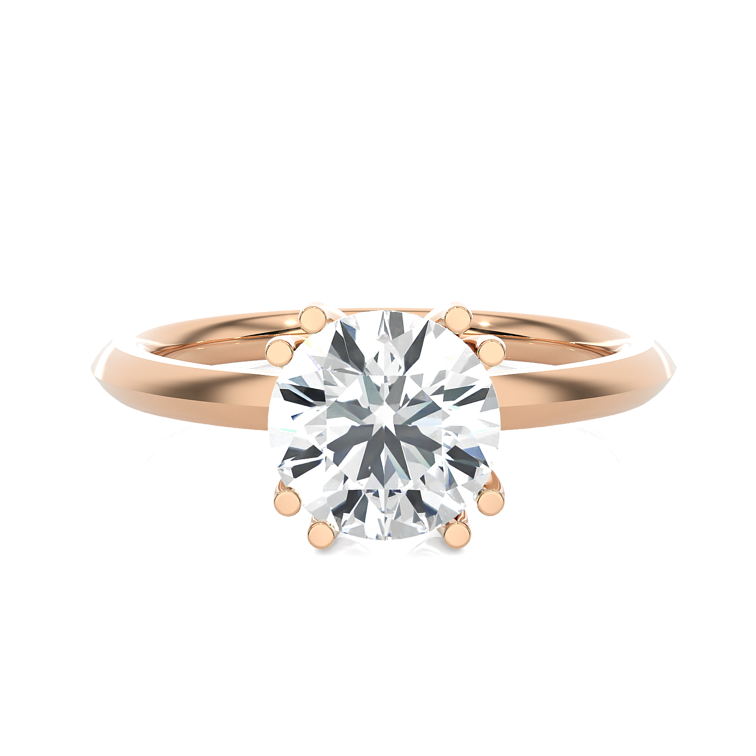 Round Lab Grown Diamond Solitaire Engagement Ring