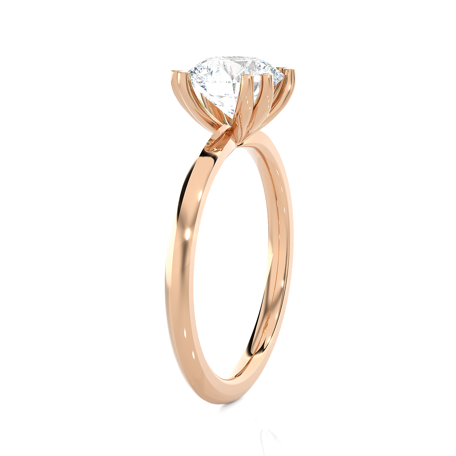 Round Lab Grown Diamond Solitaire Engagement Ring