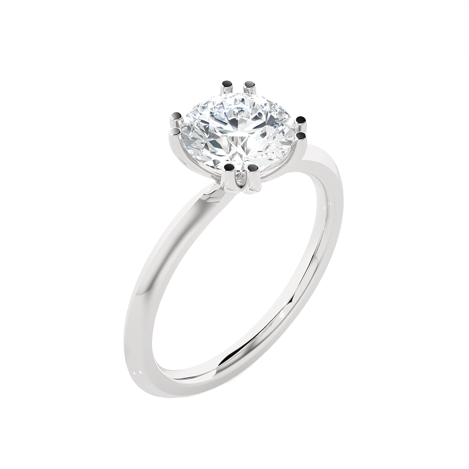 Round Lab Grown Diamond Solitaire Engagement Ring