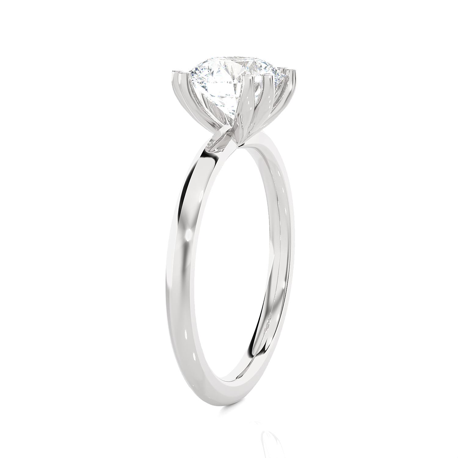 Round Lab Grown Diamond Solitaire Engagement Ring