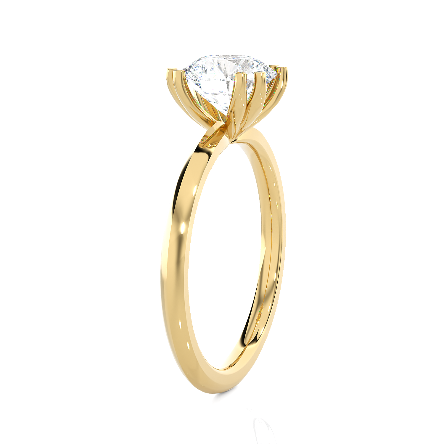 Round Lab Grown Diamond Solitaire Engagement Ring
