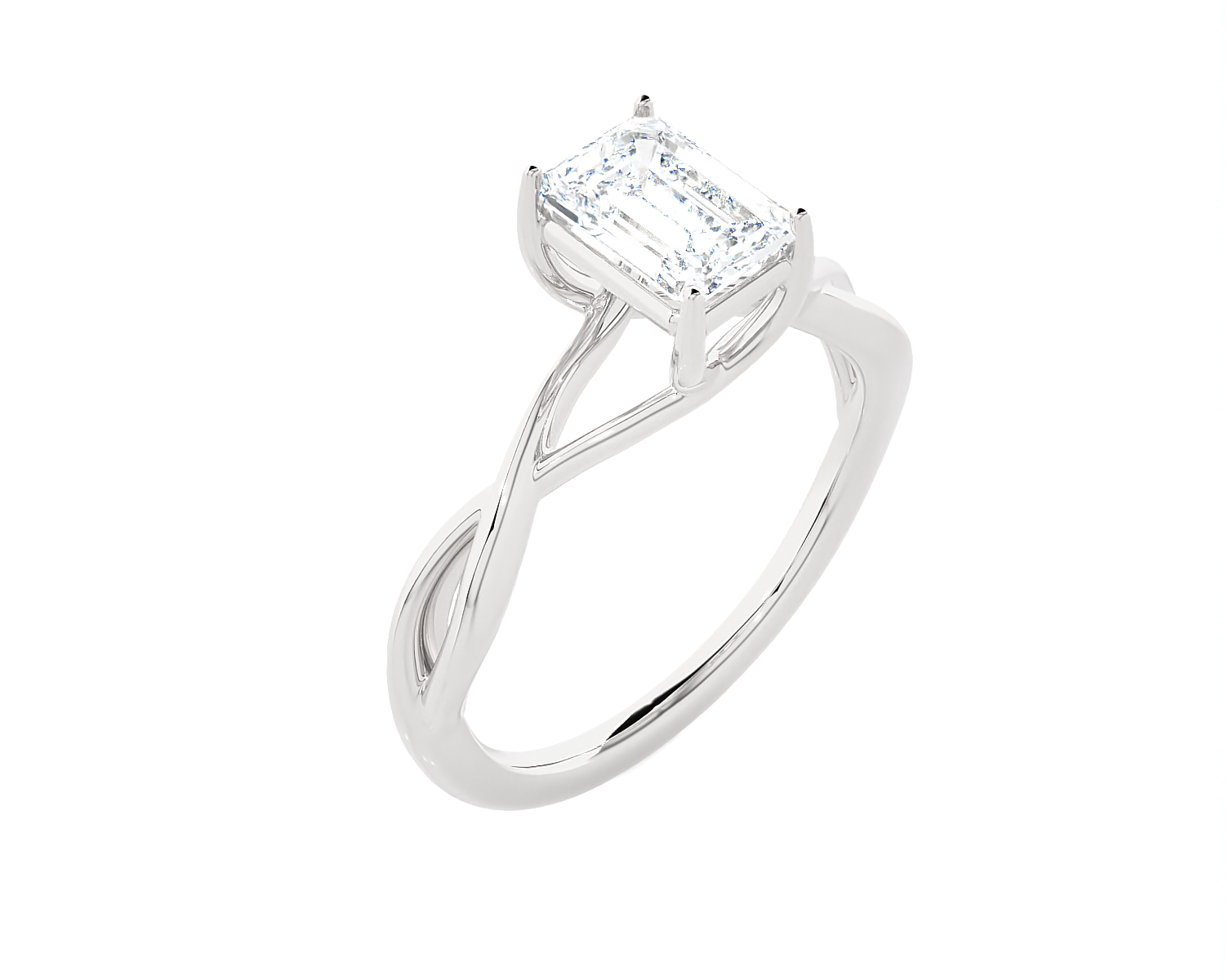 Emerald-Cut Lab Grown Diamond Solitaire Engagement Ring