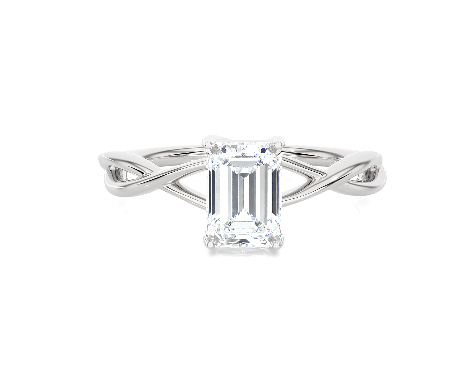 Emerald-Cut Lab Grown Diamond Solitaire Engagement Ring
