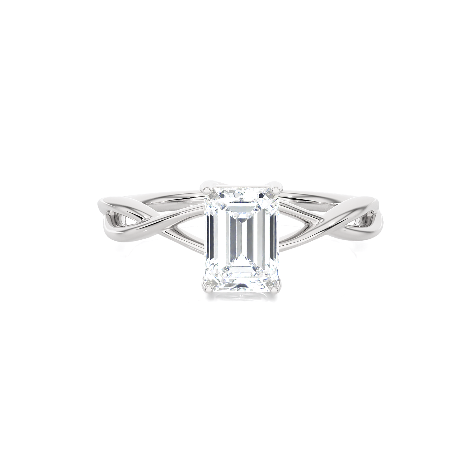 Emerald-Cut Lab Grown Diamond Solitaire Engagement Ring