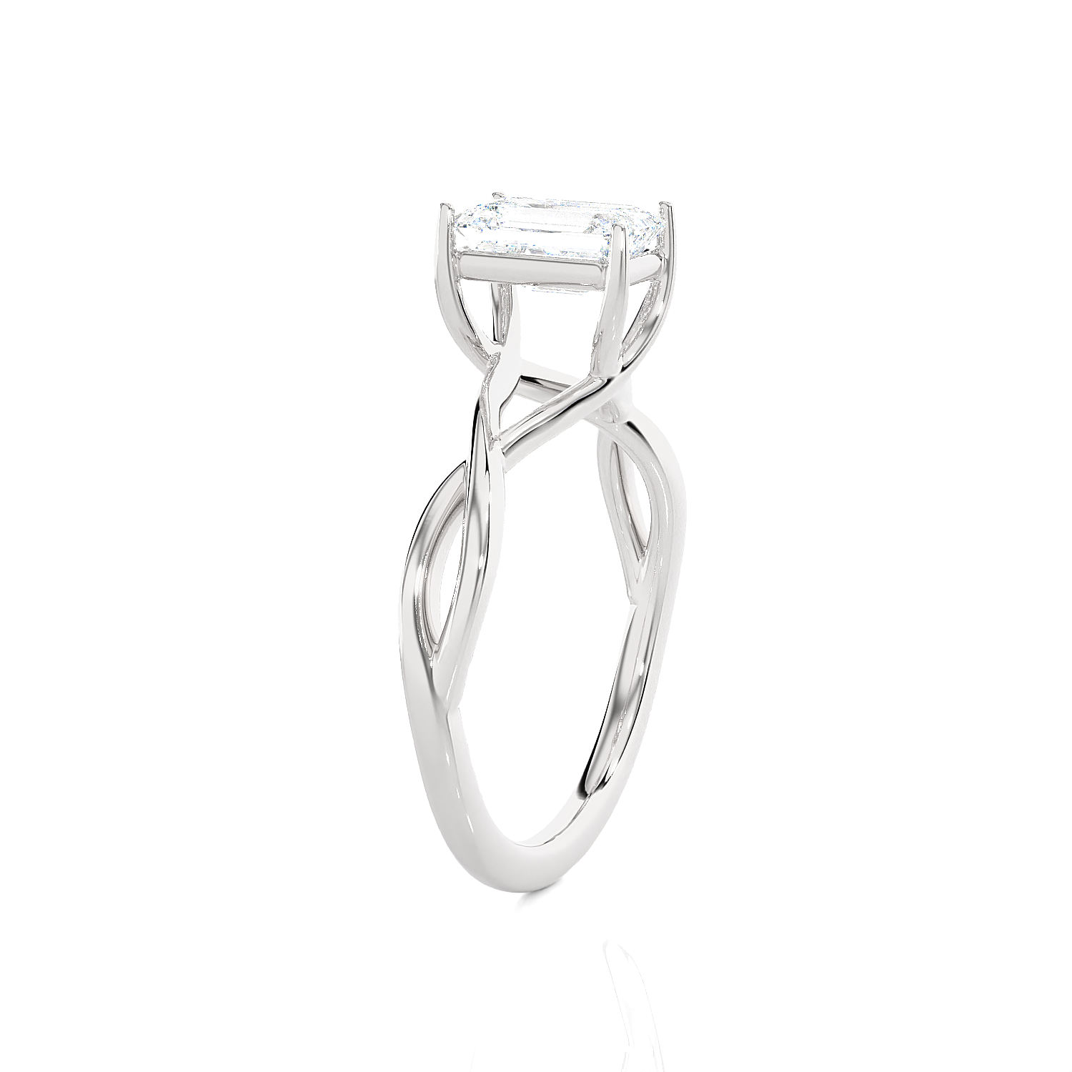 Emerald-Cut Lab Grown Diamond Solitaire Engagement Ring