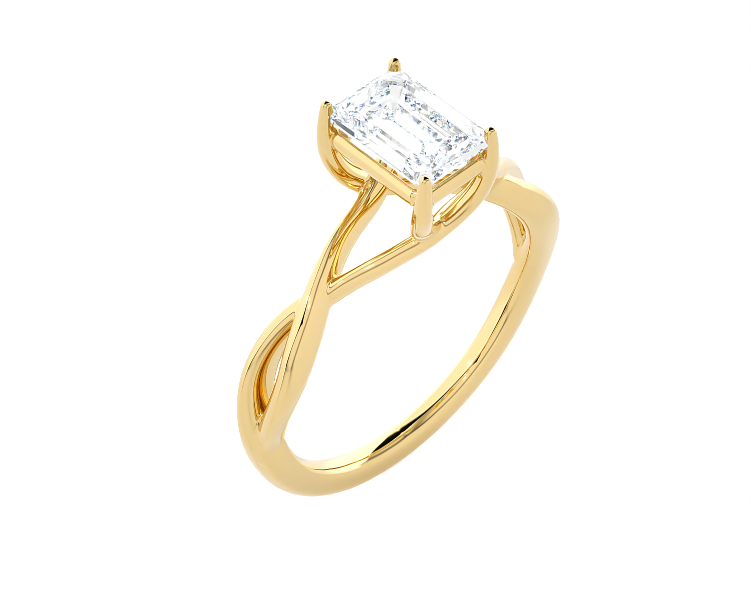 Emerald-Cut Lab Grown Diamond Solitaire Engagement Ring