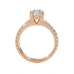 Round Lab Grown Diamond Side Stone Engagement Ring