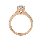 Round Lab Grown Diamond Side Stone Engagement Ring