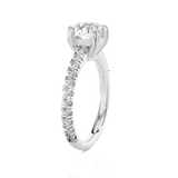 Round Lab Grown Diamond Side Stone Engagement Ring