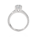 Round Lab Grown Diamond Side Stone Engagement Ring