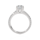 Round Lab Grown Diamond Side Stone Engagement Ring