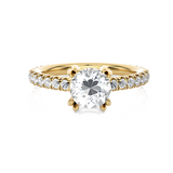 Round Lab Grown Diamond Side Stone Engagement Ring