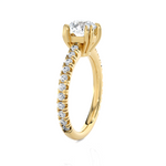 Round Lab Grown Diamond Side Stone Engagement Ring
